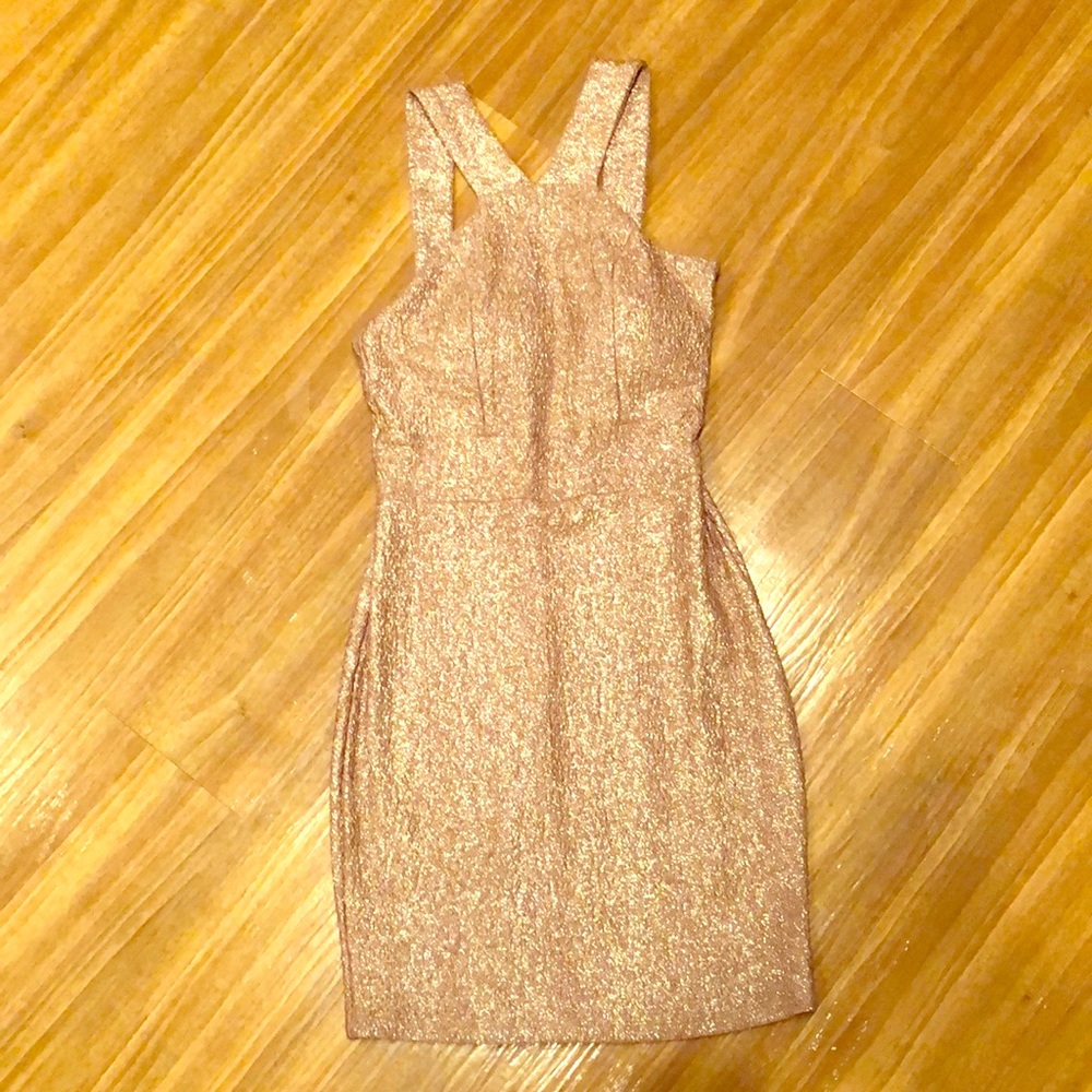 Gold sparkle mini dress